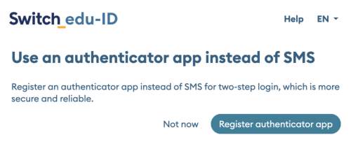 Use an authenticator app instead of SMS