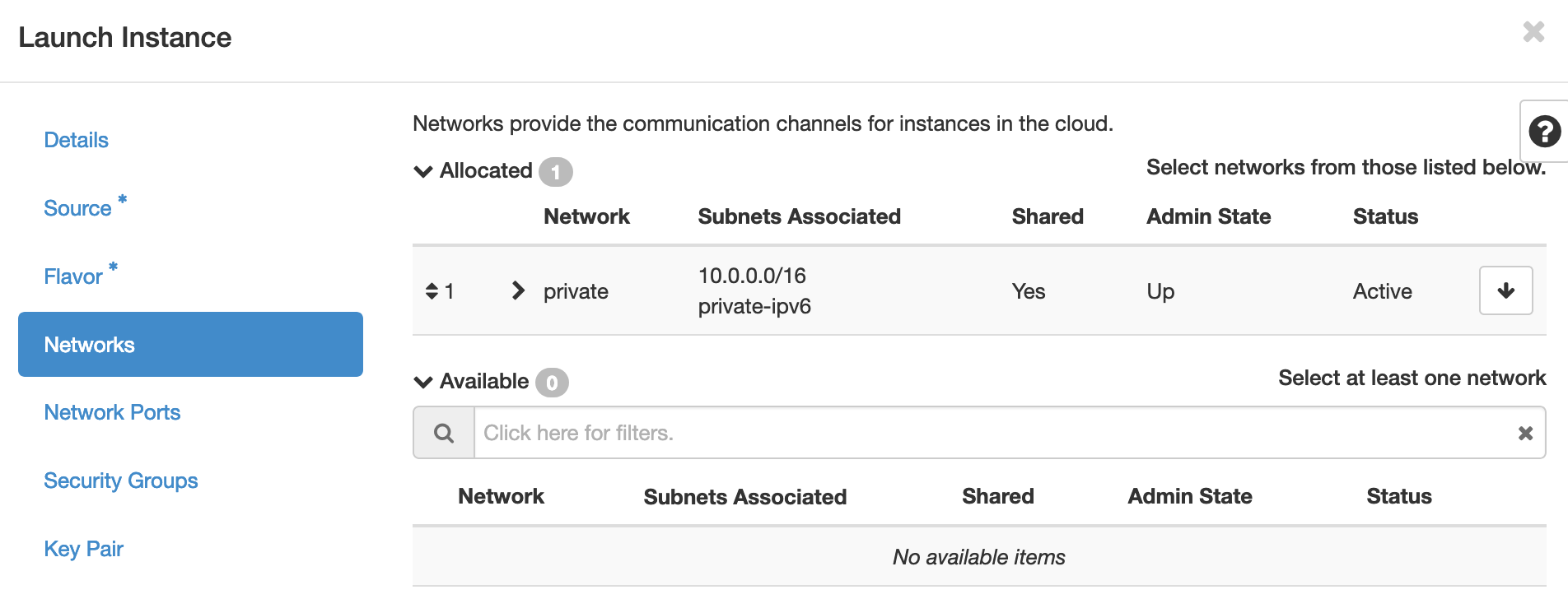 networks default