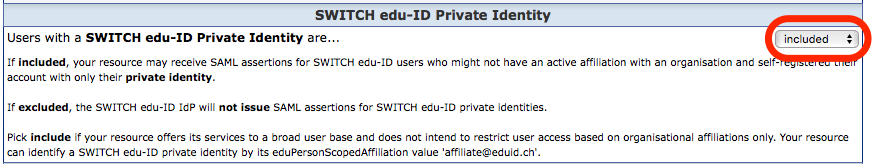 Intended Audience screenshot from Resoure Registry