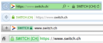 EV SSL URL bar UI