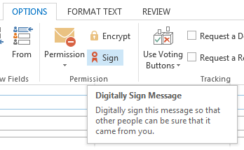 Outlook 2013 message options
