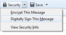 Thunderbird message security options